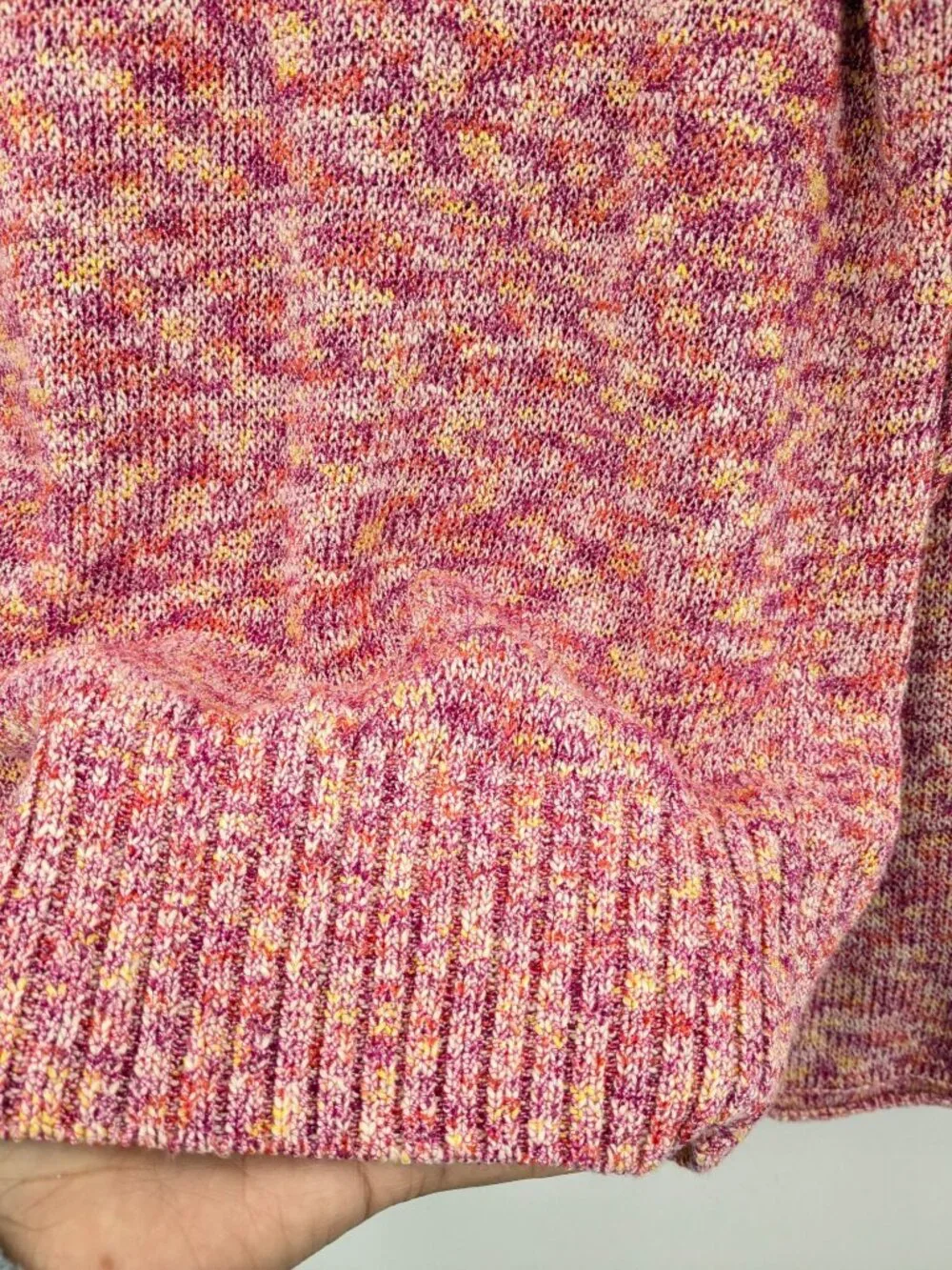 J Crew Marble Knit Sweater V Neck Pullover Bell Sleeve Cottage Casual Y2K Medium